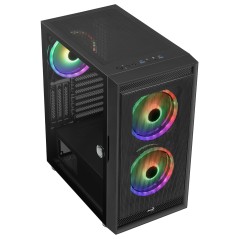 AeroCool Graphite-G-BK-v3 Tower ATX Case - Sleek Black Design for Optimal Cooling & Style!